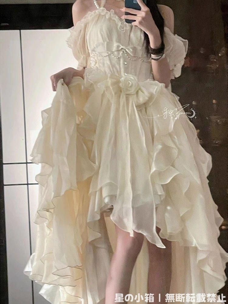 新品未使用 lolita 豪華姫系ワンピース 豪華フルセット 撮影会 舞台演出 推し活 ハロウィン 仮装 可愛 レトロ風 オリジナル jsk ロリータ ワンピース 美しい刺繍 LO-045