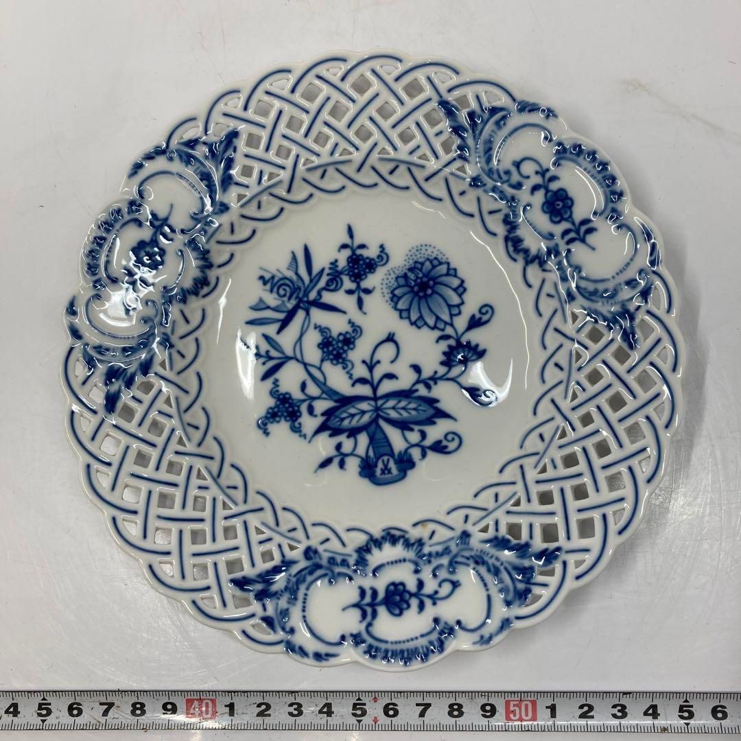 マイセン すかしプレート タカサ 直径18.5㎝ 東ま5-1111