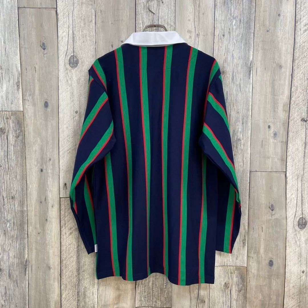 TRIPLE CROWN トリプルクラウン 長袖 ストライプ ポロシャツ 40 TRIPLE CROWN トリプルクラウン 長袖 ストライプ ポロシャツ 40 TRIPLE