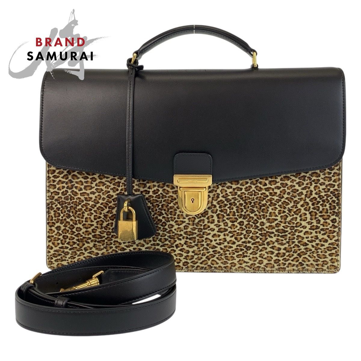 美品 CELINE セリーヌ レオパード ヒョウ柄 ブラック 黒 ブラウン