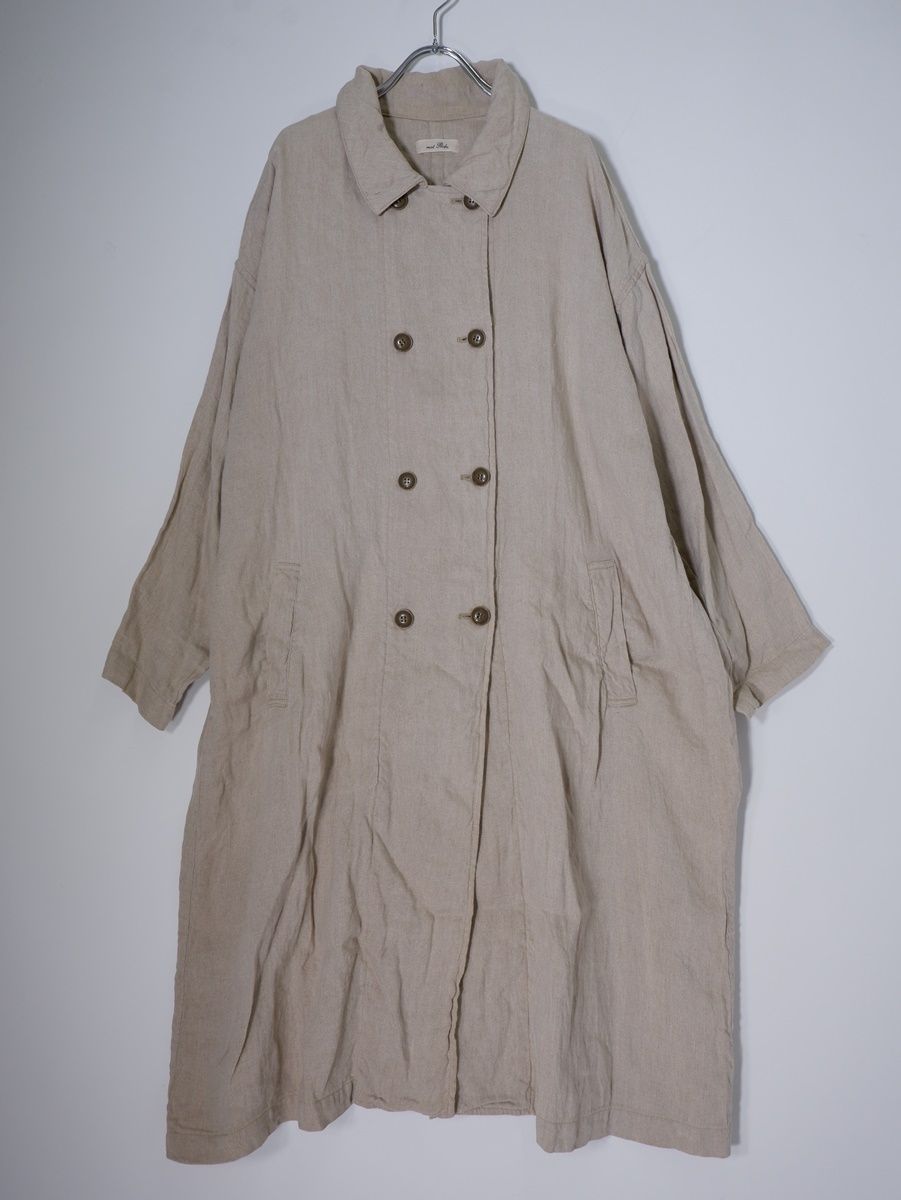 nest robeネストローブ リネン ダブルボタン ロングコート フリー LCTA79425