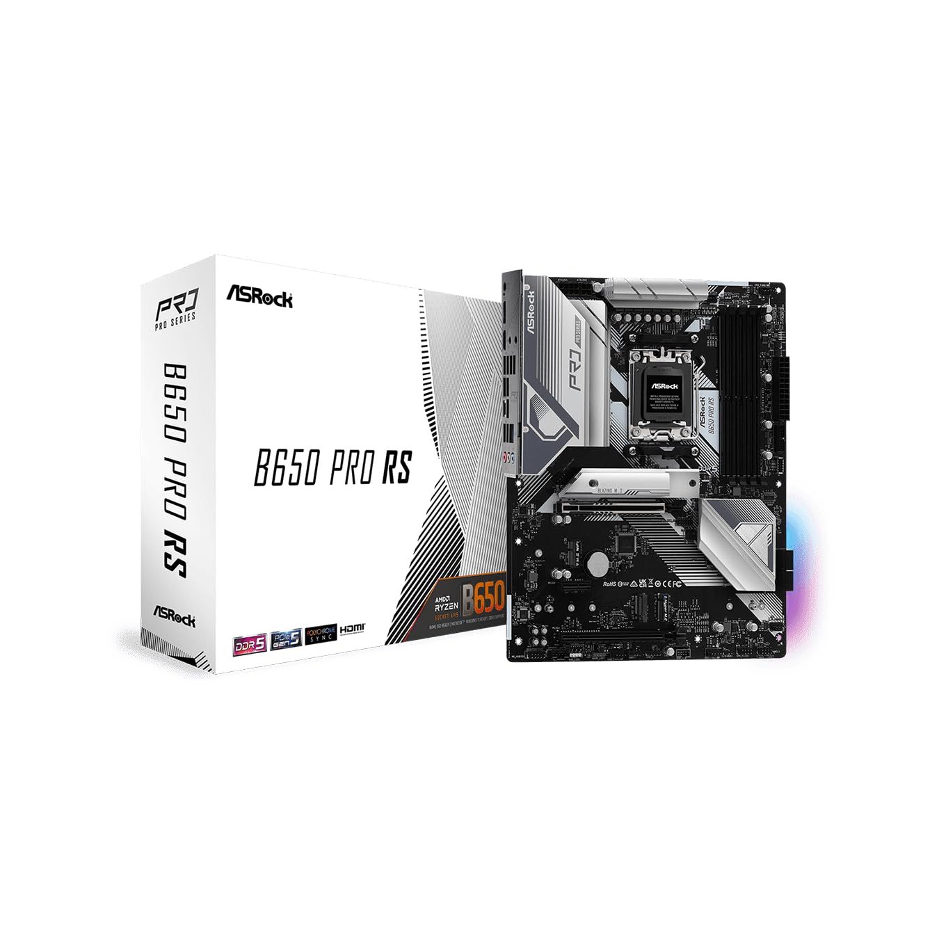 ASRock マザーボード B650 Pro RS AMD Ryzen 7000 シリーズ CPU対応 (Soket AM5) B650E ATX マザーボード 【国内正規代理店品】 [単品] [2. 高機能モデル (ATX)]