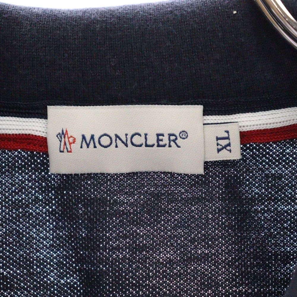 MONCLER (モンクレール) ロゴワッペン 袖ライン 長袖ポロシャツ