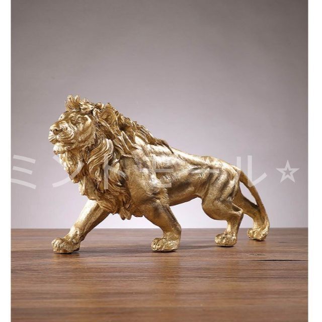 高級 ゴールド 黄金ライオン 獅子 オブジェ 置物 インテリア オブジェ