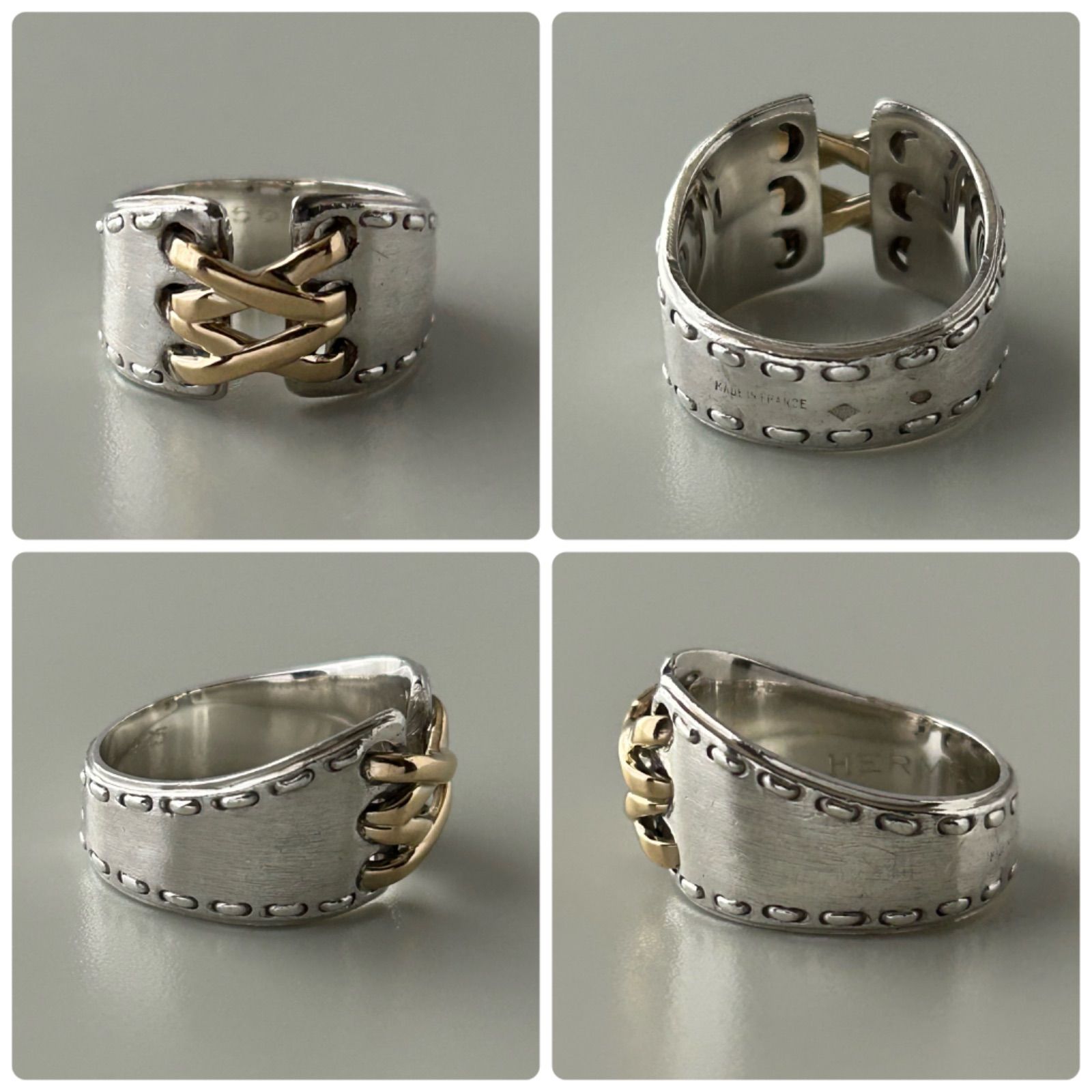 エルメス 希少 リング 指輪 メキシコ コルセット コンビ AG925 #56