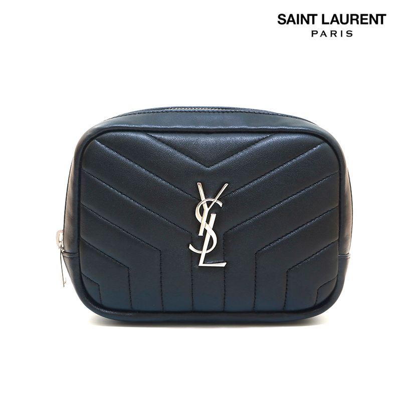 YVES SAINT LAURENT イヴ・サンローラン ポーチ ロゴ キルティング