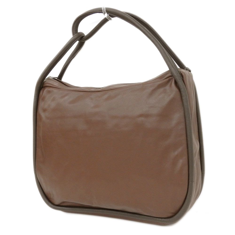 BREE ブリー ツートーン レザー セミショルダー バッグ ブラウン 244597