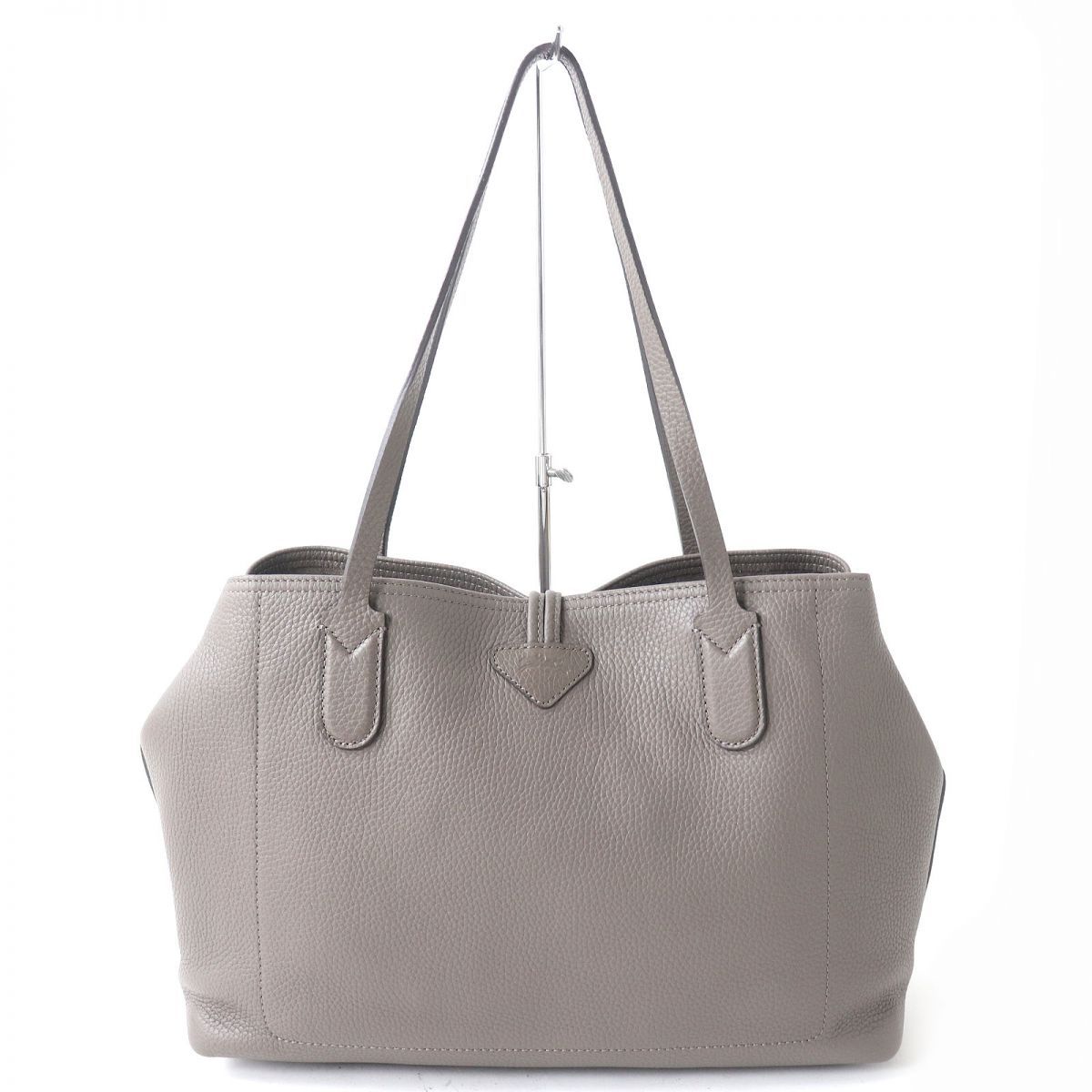 極美品△定価93,500円 LONGCHAMP ロンシャン ROSEAU ESSENTIAL ロゾ エッセンシャル レザー トートバッグ グレー  レディース 保存袋付き◎ - メルカリ