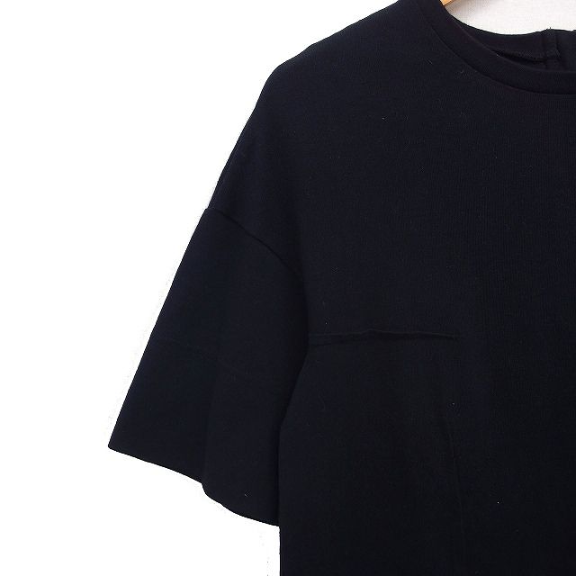 アンダーカバー UNDERCOVER コットン ニット カットソー Tシャツ バックジップ 半袖 丸首 無地 1 ブラック 黒 /FT7 レディース アンダーカバー UNDERCOVER コットン ニット カットソー Tシャツ