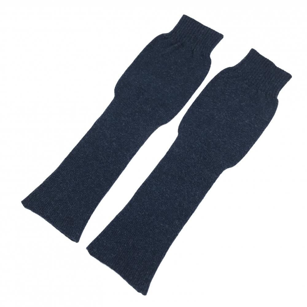 超美品】マークアンドロナ ニットレッグウォーマー ネイビー