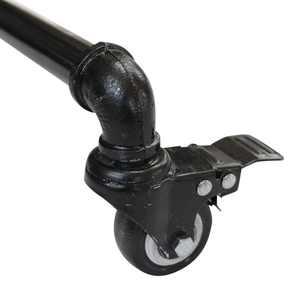 【大歓迎】 ガス管ハンガーラック キャスター付 組み立て式 ブラック 高さ130×横幅150 | ブラック 絶対にお買得!