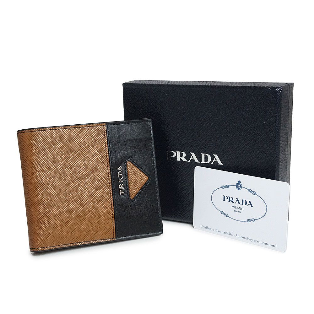 未使用品 PRADA 二つ折り札入れ NERO 2MO513 460