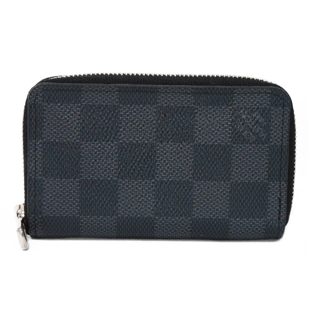 LOUIS VUITTON ルイ ヴィトン ジッピーコインパース ロゴ 市松模様 ブラック グレー ラウンドファスナー 小銭入れ カードケース 財布 RFID ICチップ ダミエ グラフィット ノワール コインケース N63076