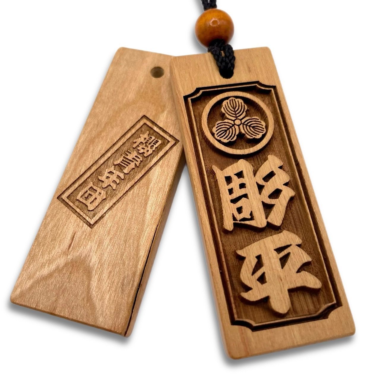 両面彫り】本格さくら木札 80×30mm 大札 喧嘩札 名入れ 桜木