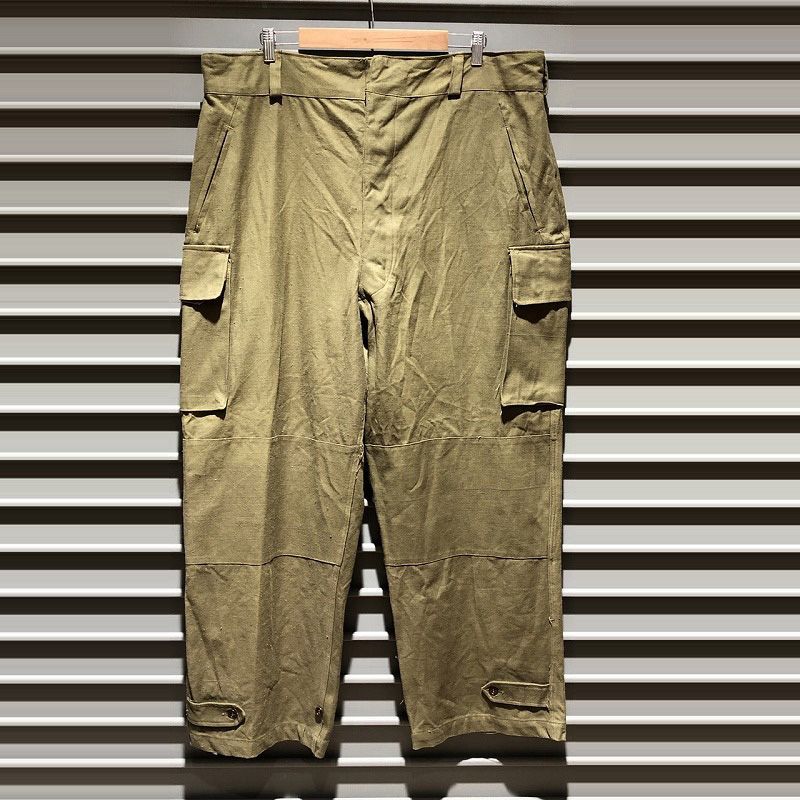 French Army M-47 Cargo Pants フランス軍 M47 カーゴパンツ サイズ：W42.5 L30 ビッグサイズ オリーブ系【PI】