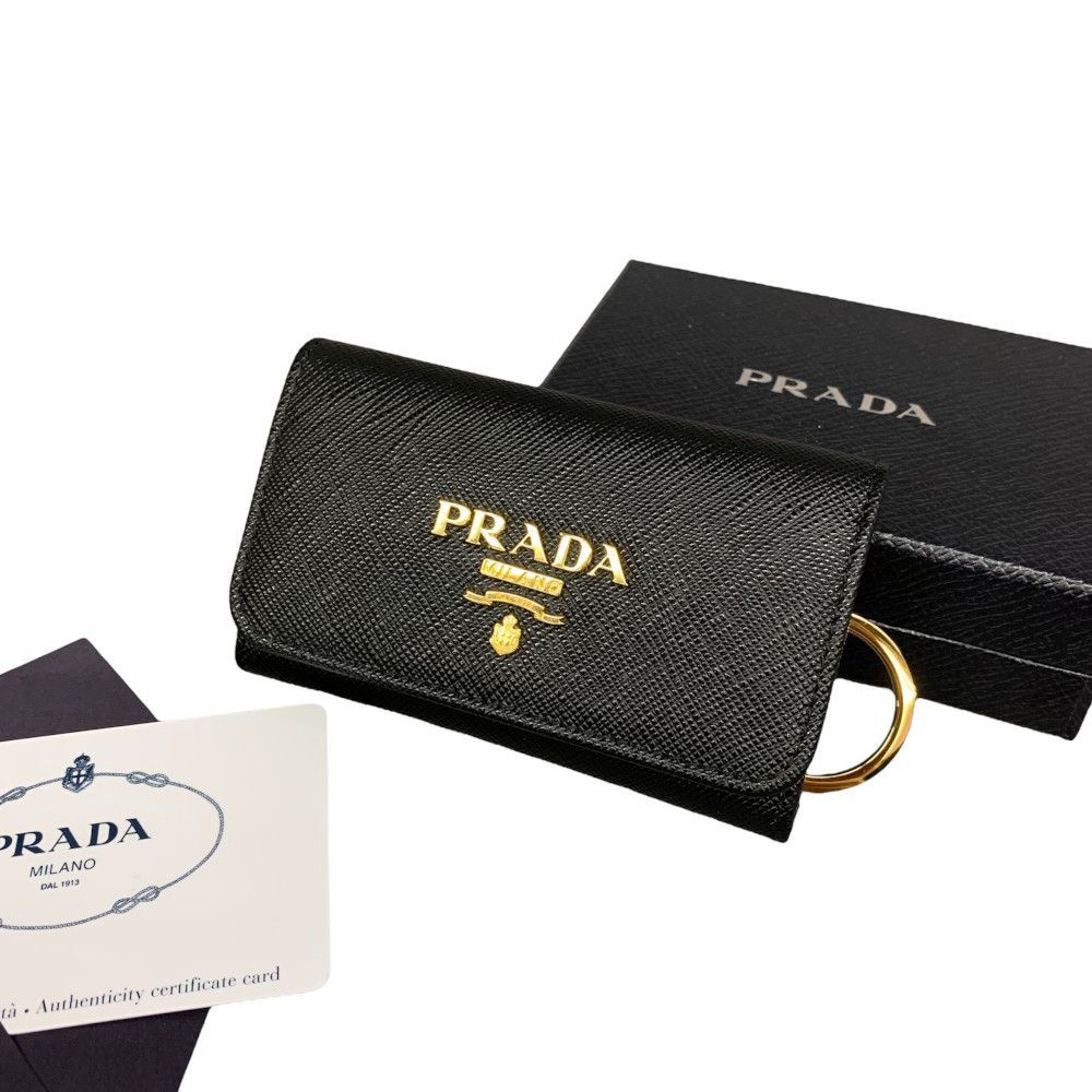 希少色✨PRADA プラダ 6連キーケース サフィアーノレザー ピンク 三角ロゴ