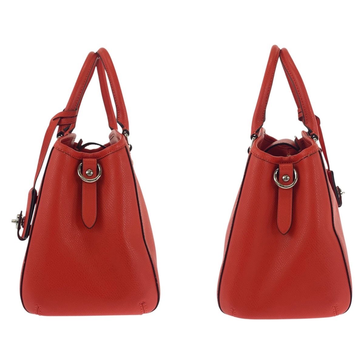 美品 COACH コーチ オレンジ シルバー金具 レザー 34835