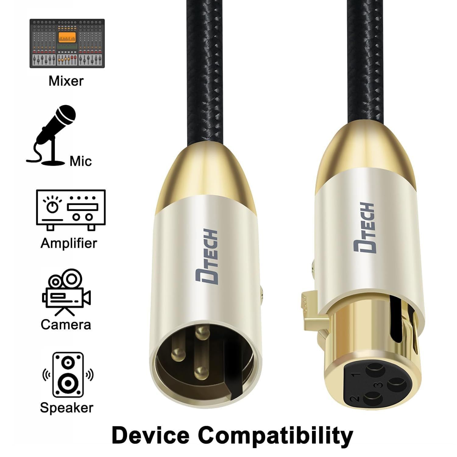 特価セール】高耐久 バランス接続 ナイロン XLR 3ピン マイク録音用 