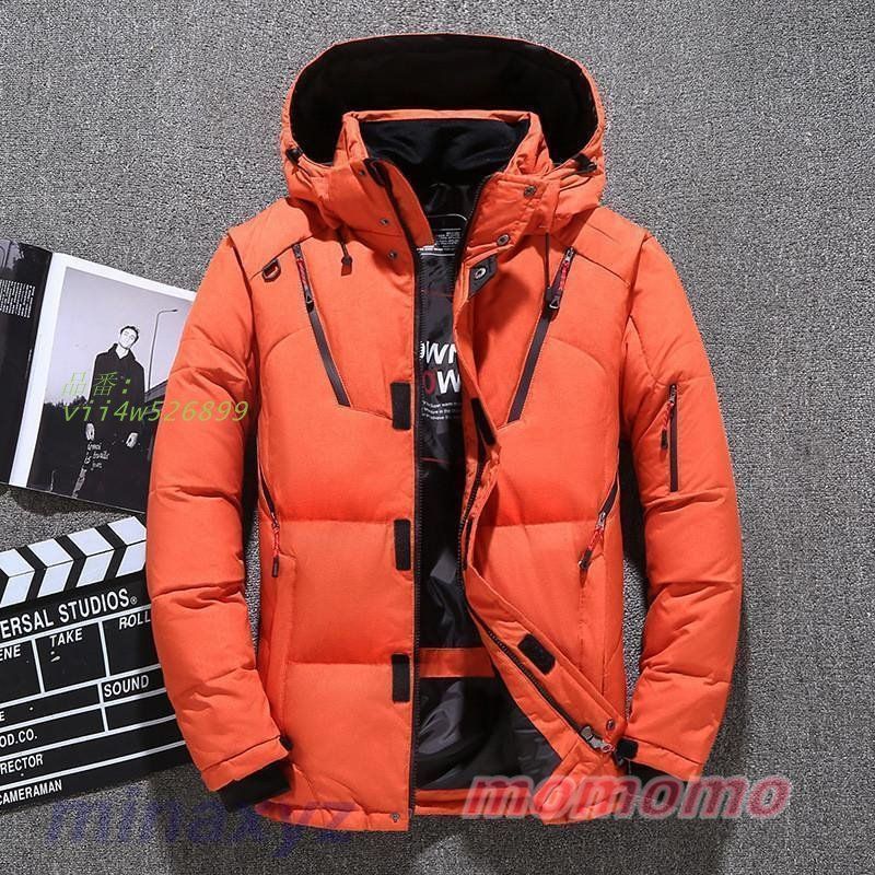 ダウンジャケット メンズ ダウンコート ショート丈 フード付き ライトダウン 暖かい 秋 通勤 冬 コート ハイネック 防寒 軽量 厚手 大きいサイズ vii4w526899