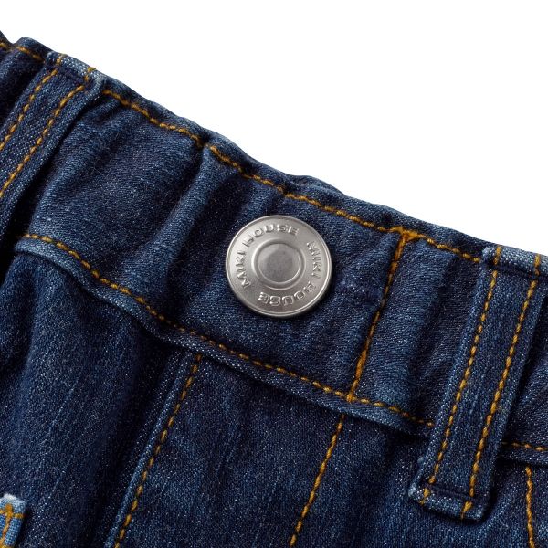 新品❣️ ミキハウス　MUSIC豪華モチーフ付きストレッチデニムパンツ　１１０㎝ 新品 ミキハウス 野球 ベースボールストレッチ 豪華デニムパンツ