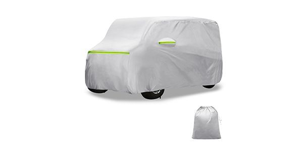 X AUTOHAUX トヨタ ルーミー用 車ボディカバー 自動車カバー 防水生地-5層構造 裏起毛 塗装面保護 運転席ジッパー付き ドア開閉 忘れ物をしても安心 防風ロープ 収納袋付き 日焼け 梅雨対策 車中泊 仮眠 暑さ対策 UVカット