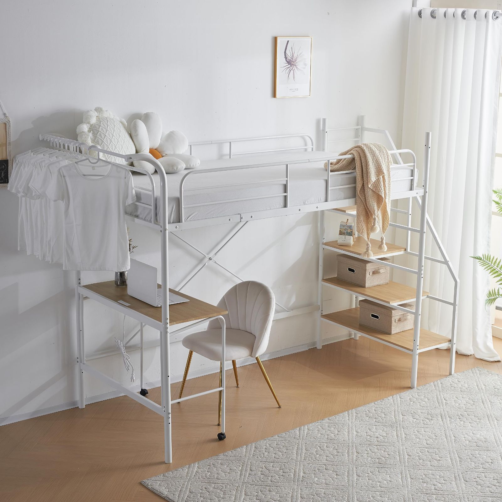 オーエスジェイ(OSJ) ロフトベッド パイプベッド セミダブル ホワイト オーエスジェイ(OSJ) ロフトベッド パイプベッド セミダブル ホワイト