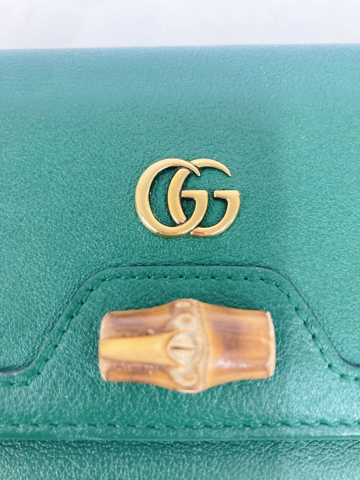 GUCCI バンブー付きチェーンウォレット 長財布 グリーン バンブー GUCCI】グッチ『バンブー付き チェーンウォレット』658243 レディース