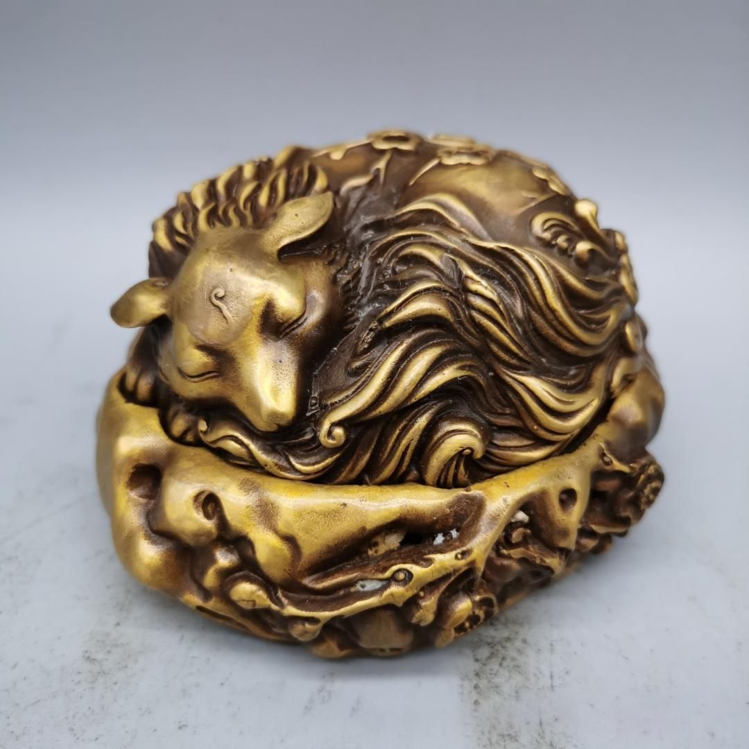 九尾狐 キツネ 香炉 金属細工 茶道具 置物 インテリア 黄銅色 ビンテージ 九尾狐 キツネ 香炉 金属細工 茶道具 置物 インテリア 黄銅色 ビンテージ