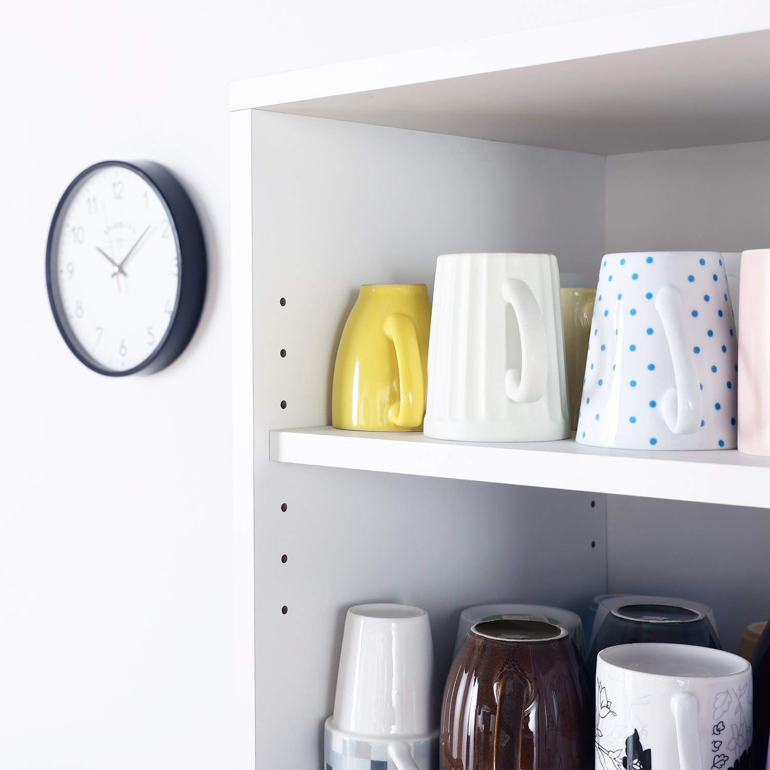 年代物の 高さ179.8 幅38.8 奥行39.2cm ホワイト オフィス向け MDL-1840SLWH スリム 食器棚 モデレオ 白井産業