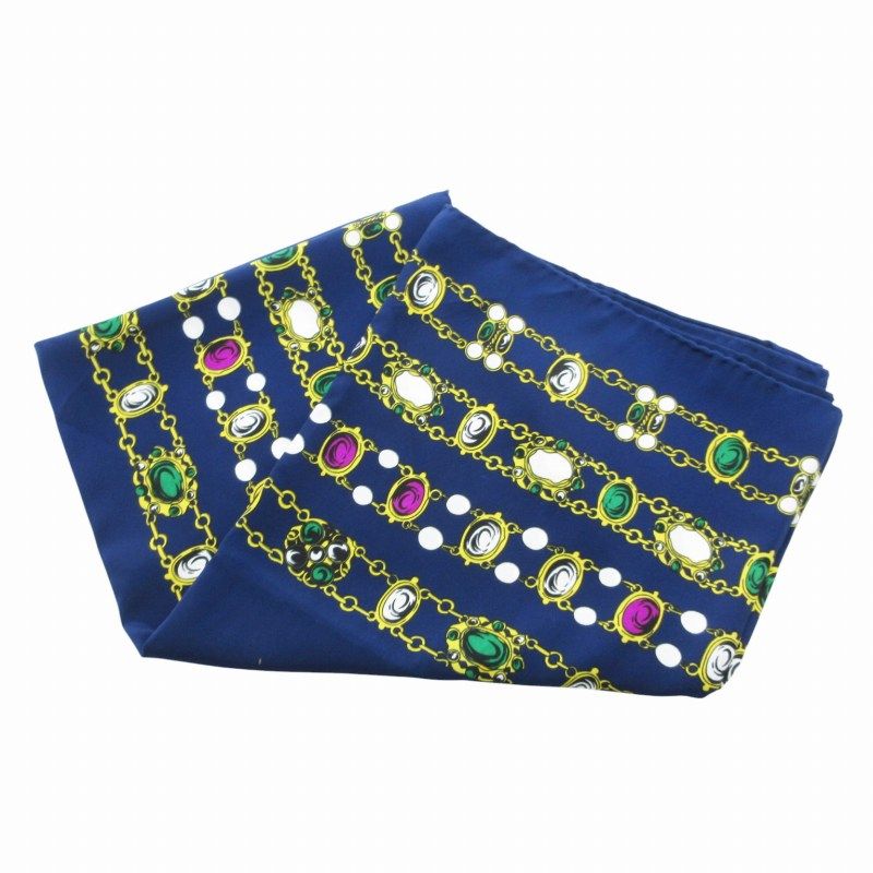シャネル CHANEL 美品 大判 スカーフ ココマーク ジュエリー