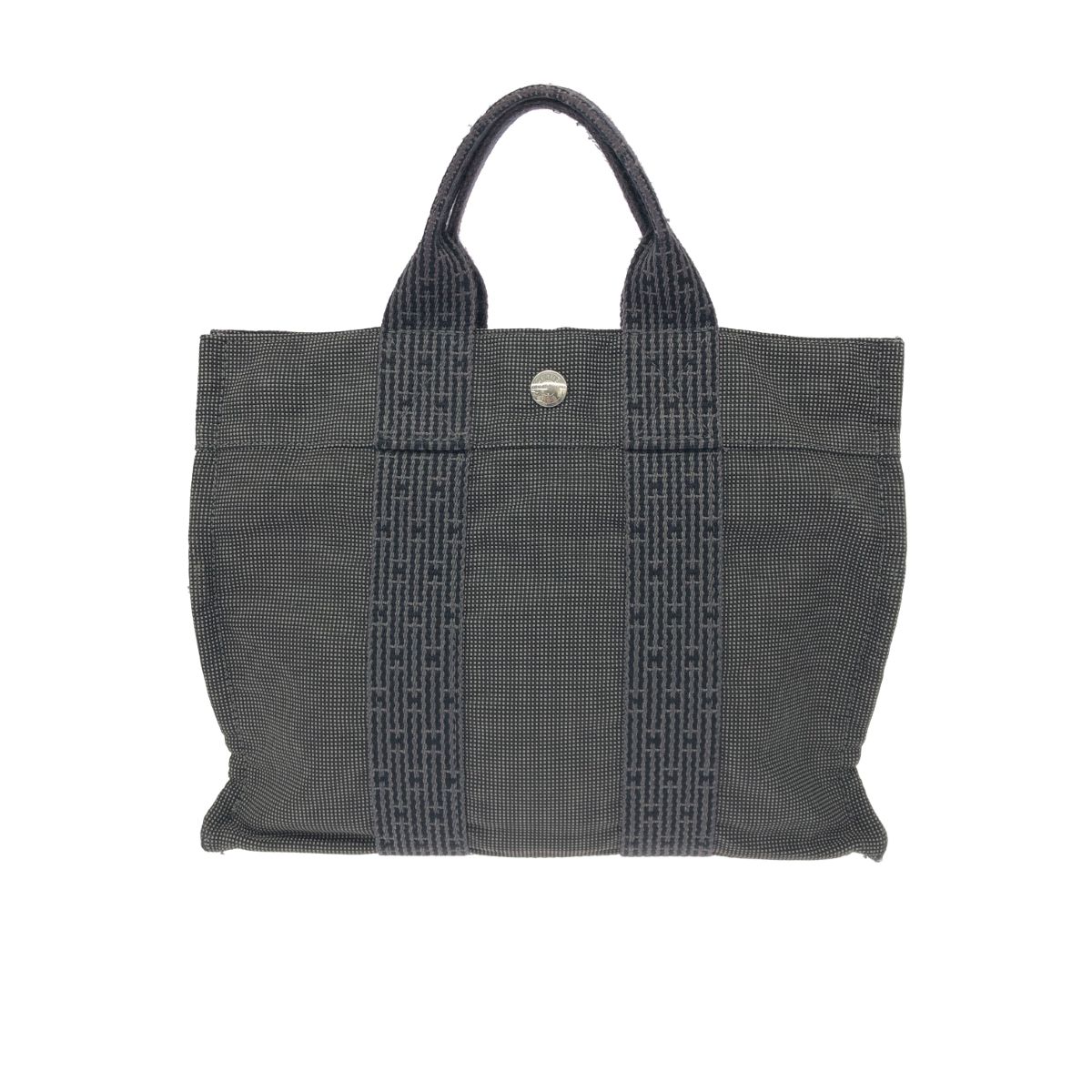 HERMES エルメス エールライン トートバッグPM グレー キャンバス