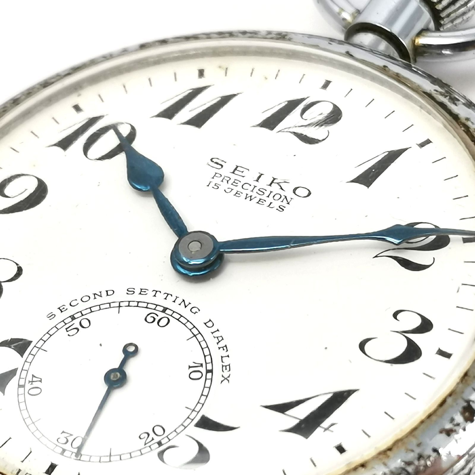 SEIKO セイコー 19型 鉄道時計 えいでん 手巻き式 アンティーク 懐中時計 稼働品 管理番号KKVHAKO56