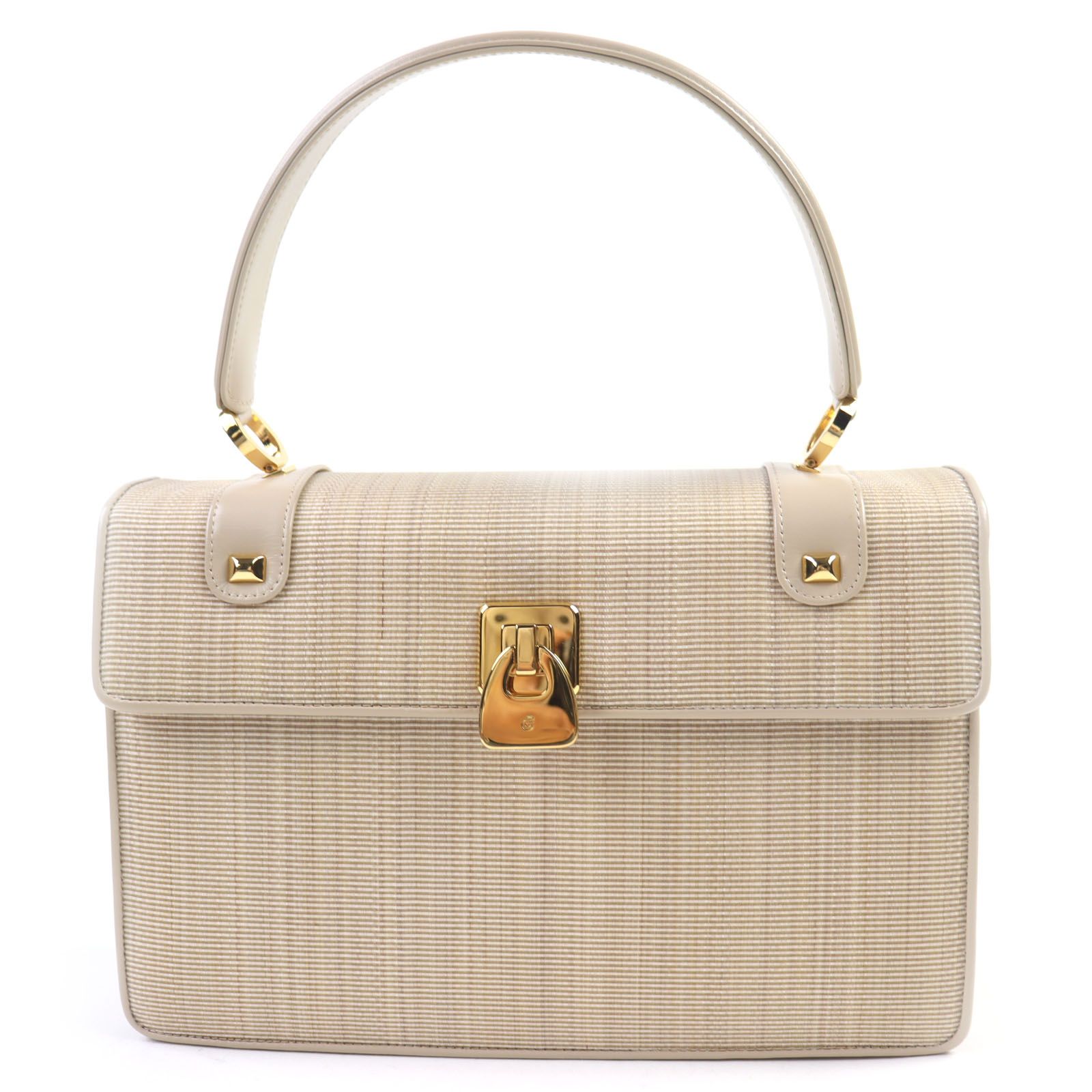 極美品◇COMTESSE コンテス ロゴ入りターンロック付 レザー使い ホースヘアー ハンドバッグ ゴールド金具 ドイツ製 レディース 極美品◇COMTESSE コンテス ロゴ入りターンロック付 レザー使い ホース