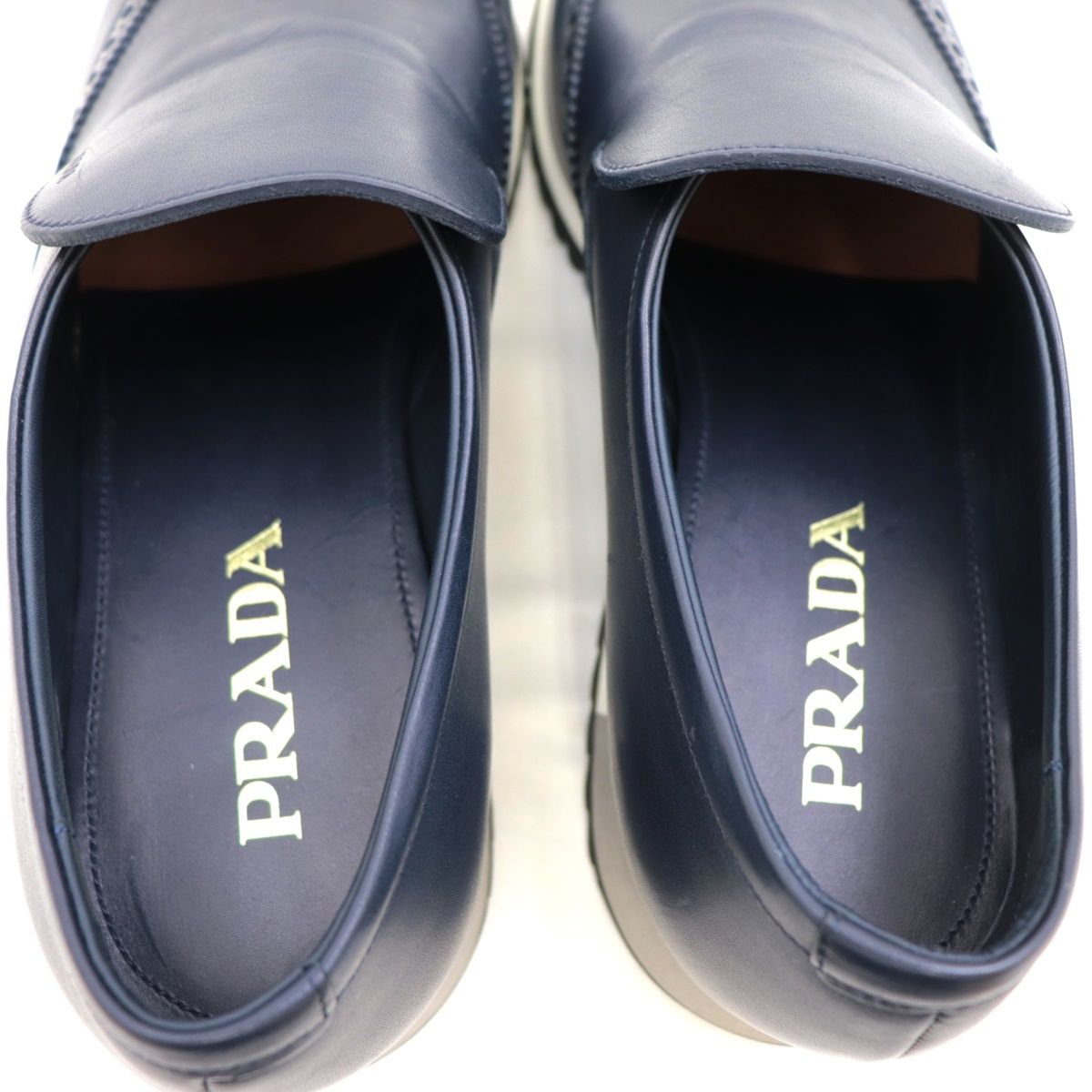 未使用 プラダ ウィングチップレザースリッポン スニーカー メンズ ネイビー 8.5 PRADA - メルカリ