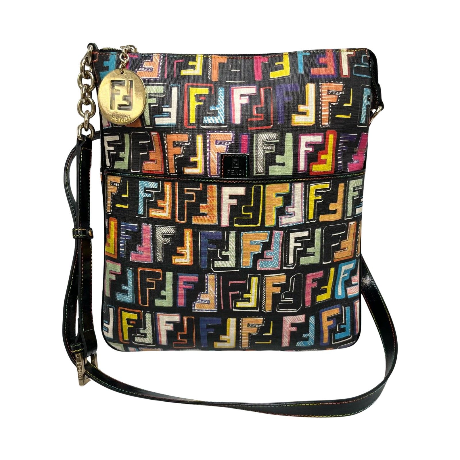フェンディ FENDI ショルダーバッグ ズッカ柄 レザー マルチ