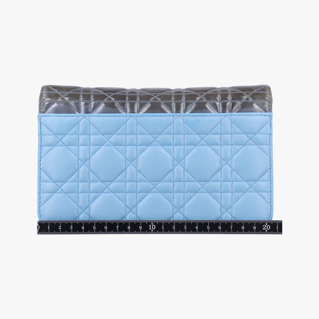 クリスチャンディオールChristian Diorカナージュ ニューロックブルー×マルチ ラムスキン×パテント12-MA-0185