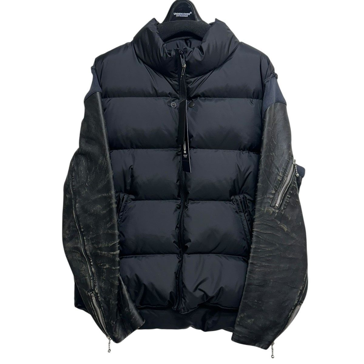 UNDERCOVER 24AW ユーズド加工レザースリーブダウンブルゾン
