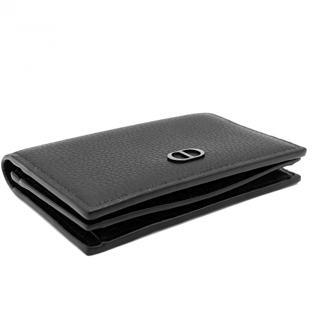 ディオール　カードケース　CDアイコン　レザー　黒　ブラック　ロゴ金具 Dior - ディオール / DIOR CD Icon バーティカル コンパクト