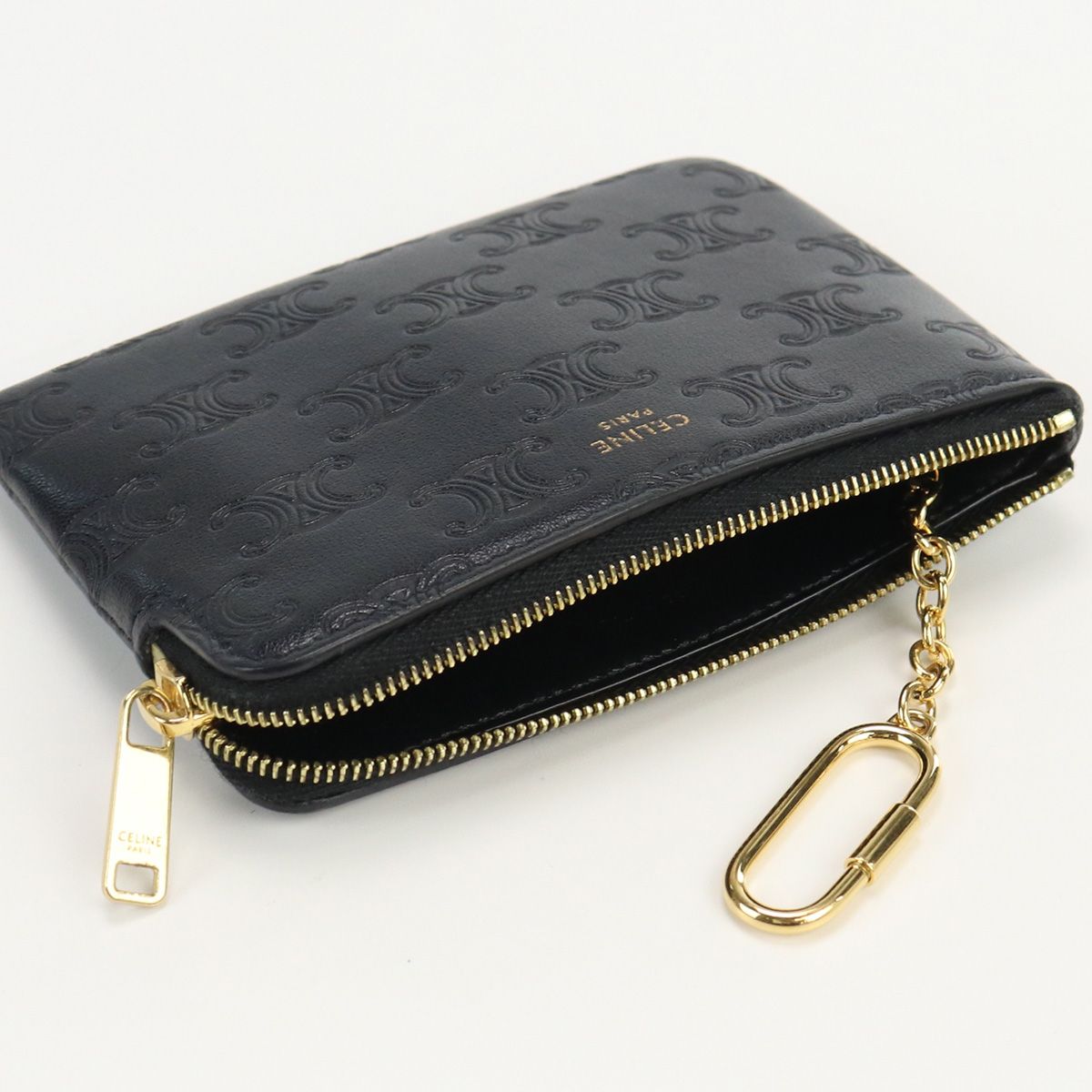 CELINE セリーヌ コイン&カードケース キーリング付小銭入れ レザー 