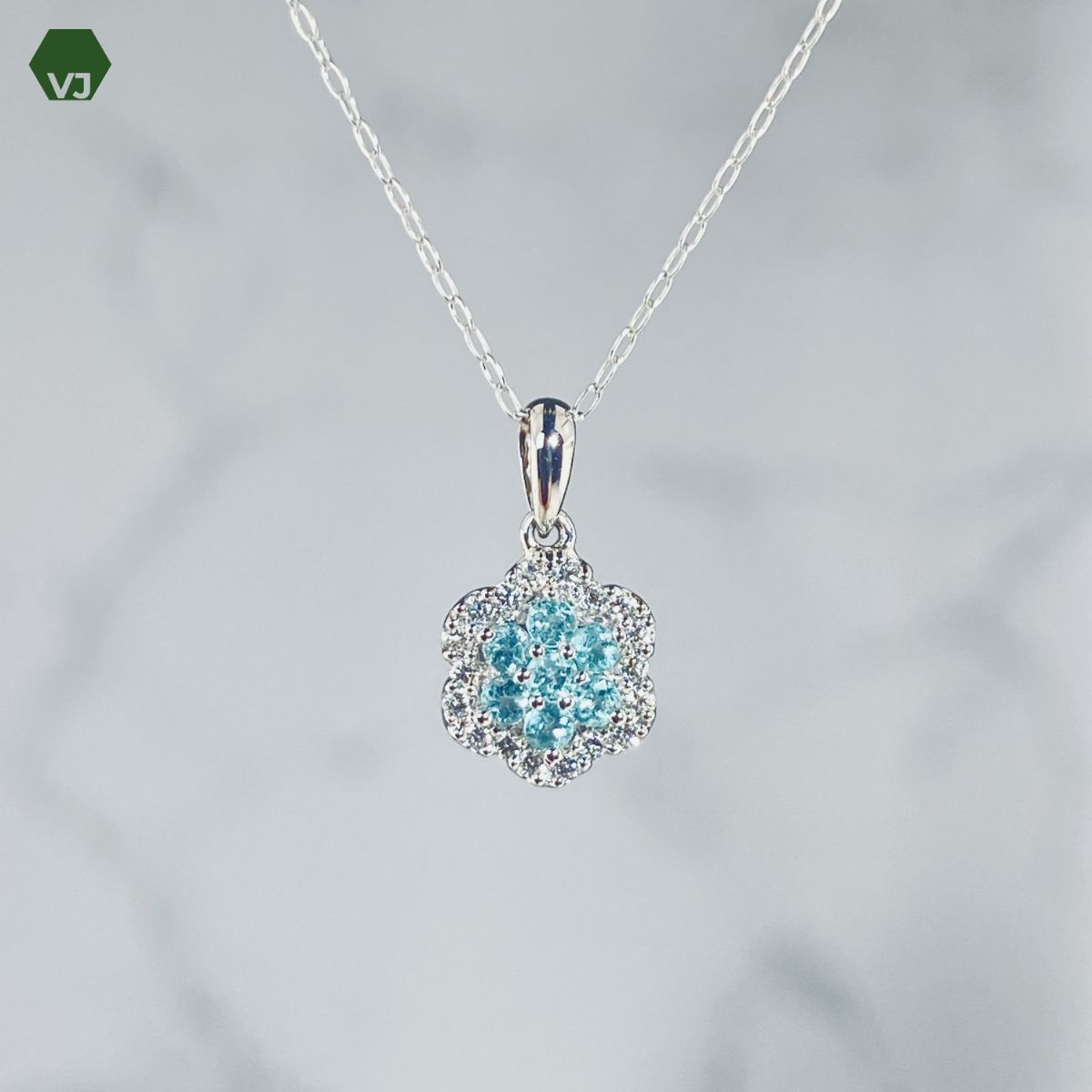 【31-33】パライバトルマリン　ダイヤ　ネックレス　0.15ctD0.09ct 31-33】パライバトルマリン ダイヤ ネックレス 0.15ctD0.09ct