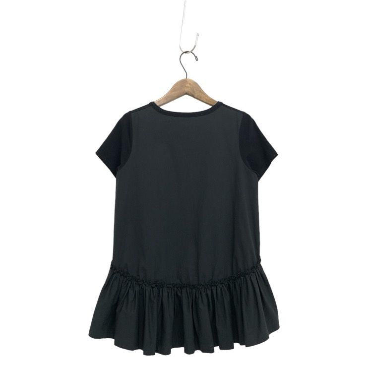 YOKO CHAN ヨーコチャン ヘムフレア カットソー 切替Tシャツ ブラック