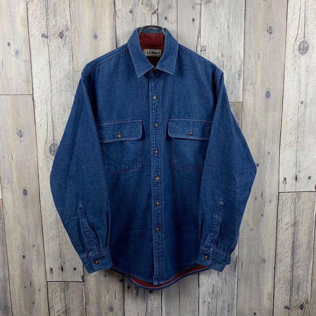 OLD L.L.BEAN 80s エルエルビーン 長袖 肉厚 デニム シャツ