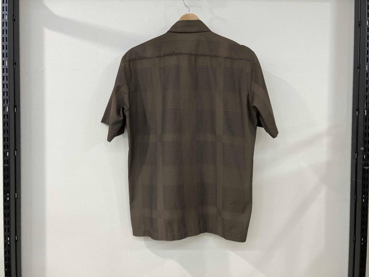 BLACK LABEL CRESTBRIDGE ブラックレーベル クレストブリッジ シャドーシャツ 半袖シャツ サイズS 茶 ブラウン ポリエステル メンズ