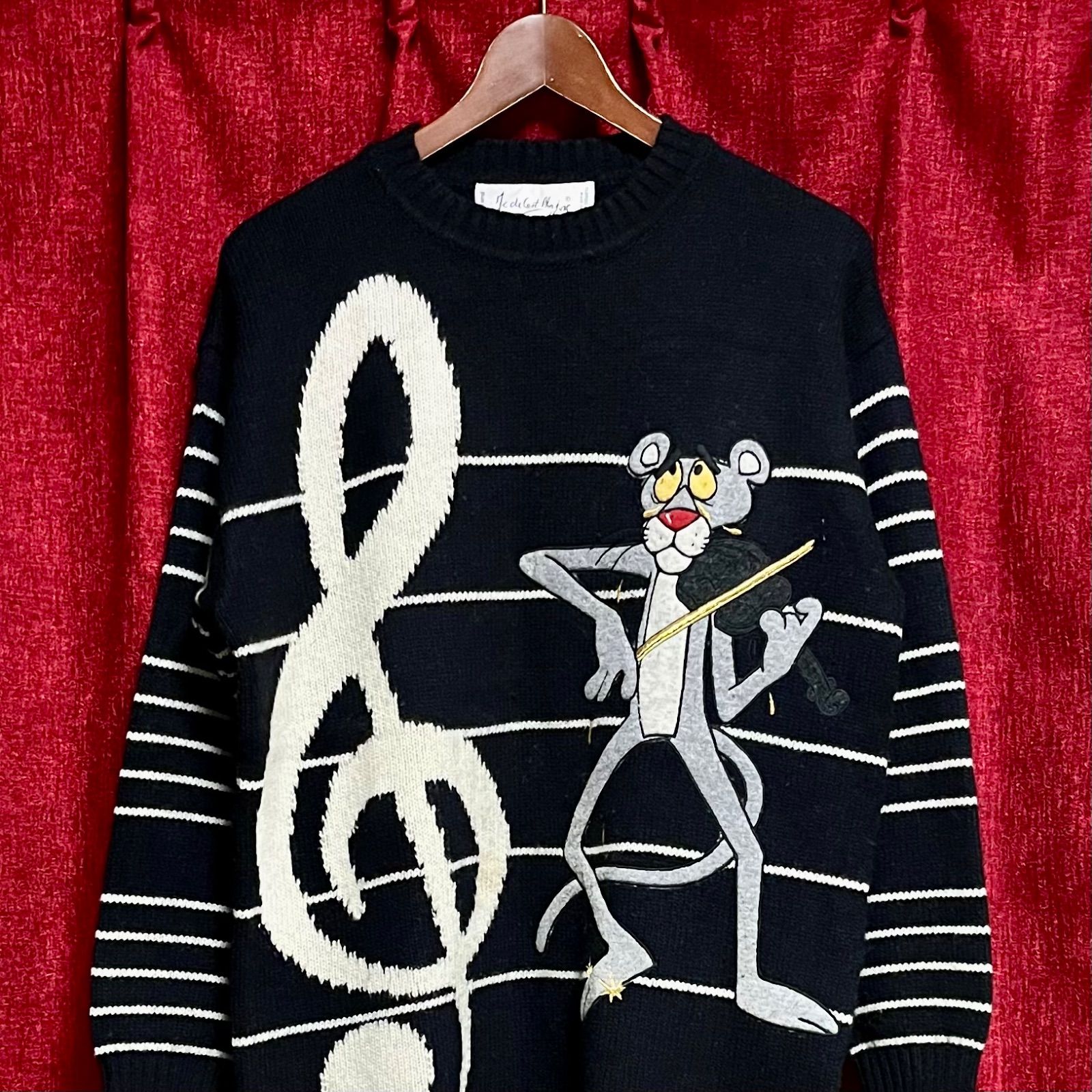 羊毛✨カステルバジャック ニット セーター ピンクパンサー イタリア製 54 美品 CASTELBAJAC カステルバジャック ニット ピンクパンサー XL