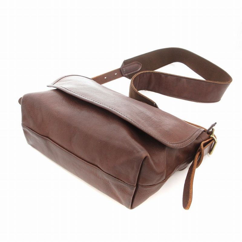 SLOW ダークブラウン レザー ショルダーバッグ SLOW ダークブラウン レザー ショルダーバッグ スロウ SLOW