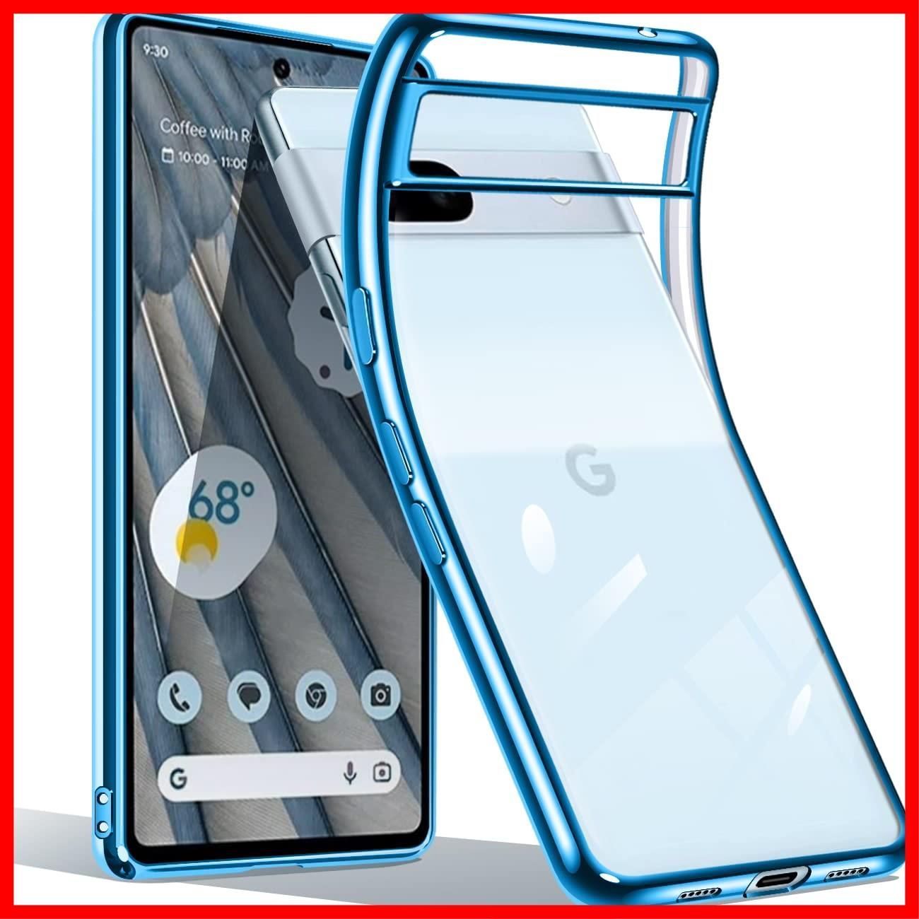 スマホ　ケース　カバー　ブルー　クリア - 1
