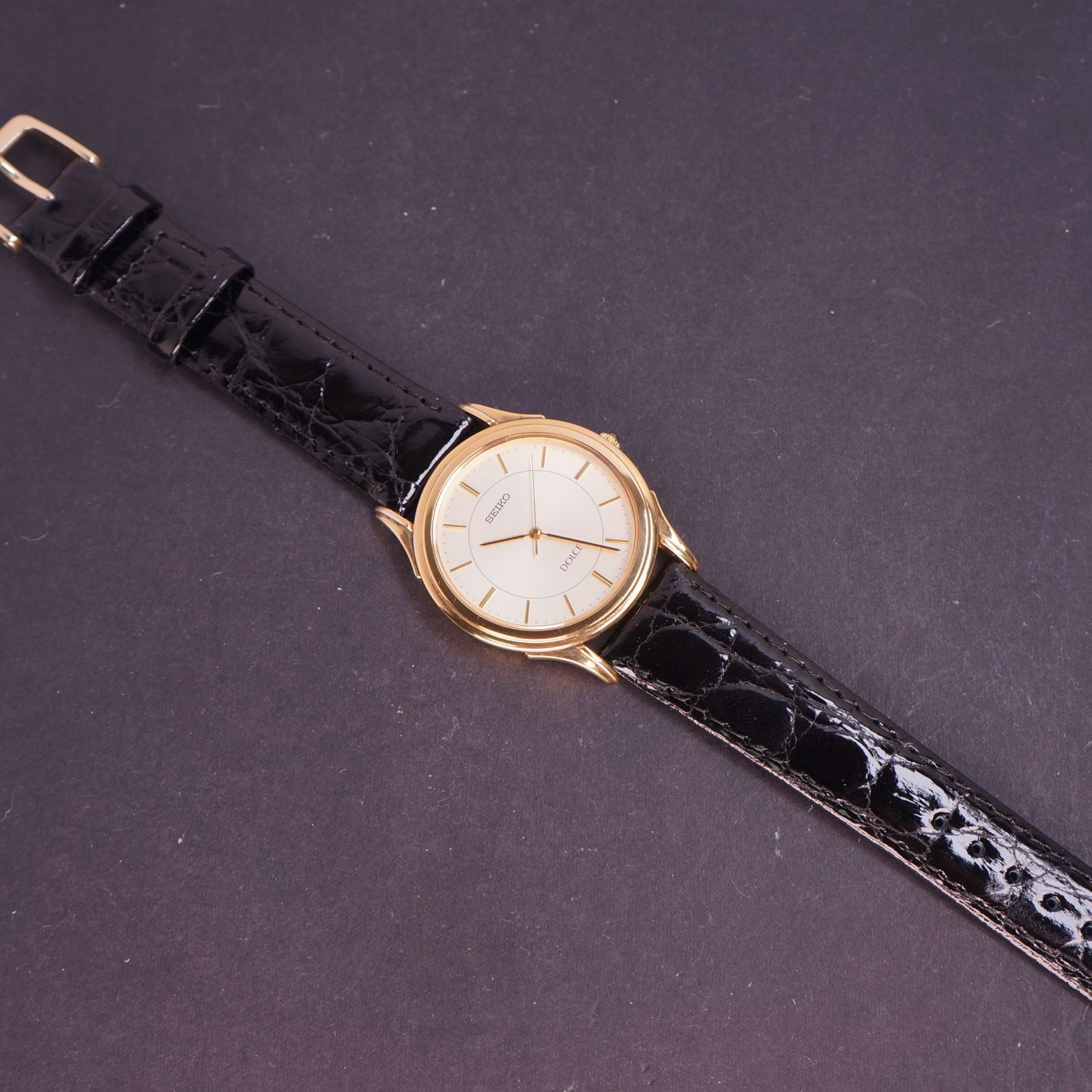 稼働極美品】SEIKO DOLCE SGP30 新品ワニ革ベルト 電池交換済