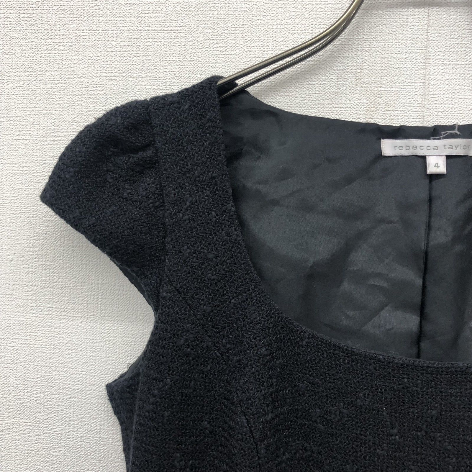 rebeccataylor】レベッカテイラー 黒系 4 半袖ワンピース