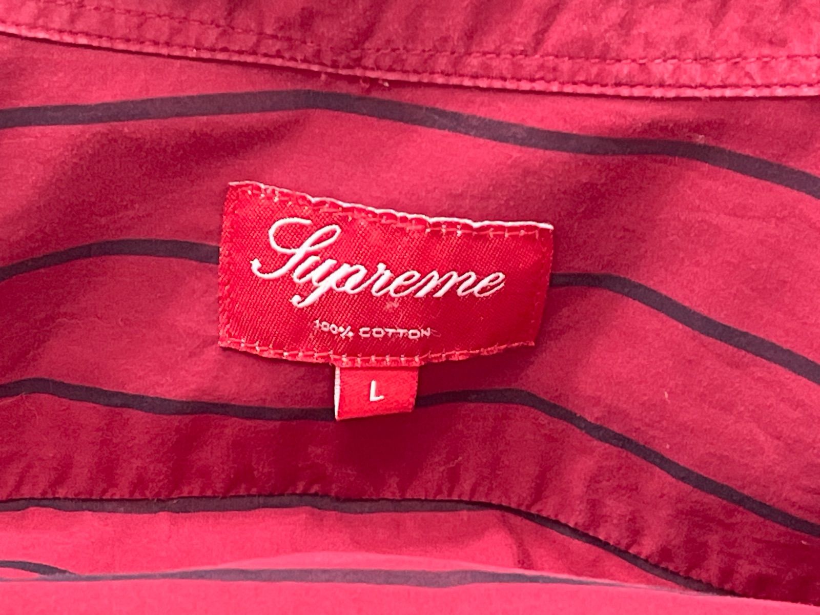 Supreme シュプリーム 11FW Horizontal Stripe Shirt Lサイズ