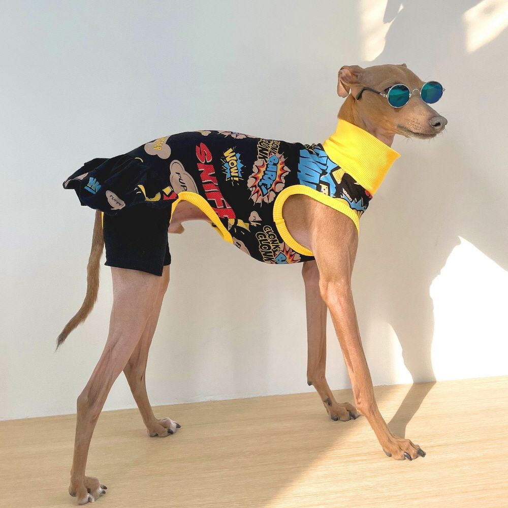 イタグレ 服 犬服 2XL コミック レギンス ワンピース イタグレ
